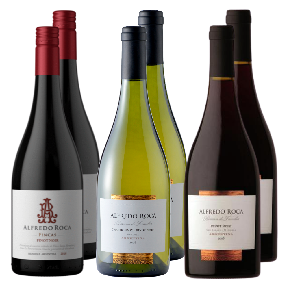 NUESTROS PINOT NOIR - 2 Fincas Pinot Noir  + 2 Reserva de Familia Chardonnay-Pinot Noir  + 2 Reserva de Familia Pinot Noir